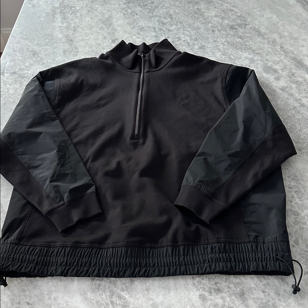 Athleta Half Zip Pullover, Black, Size L, Sweatshirt & Sleeves Nylon